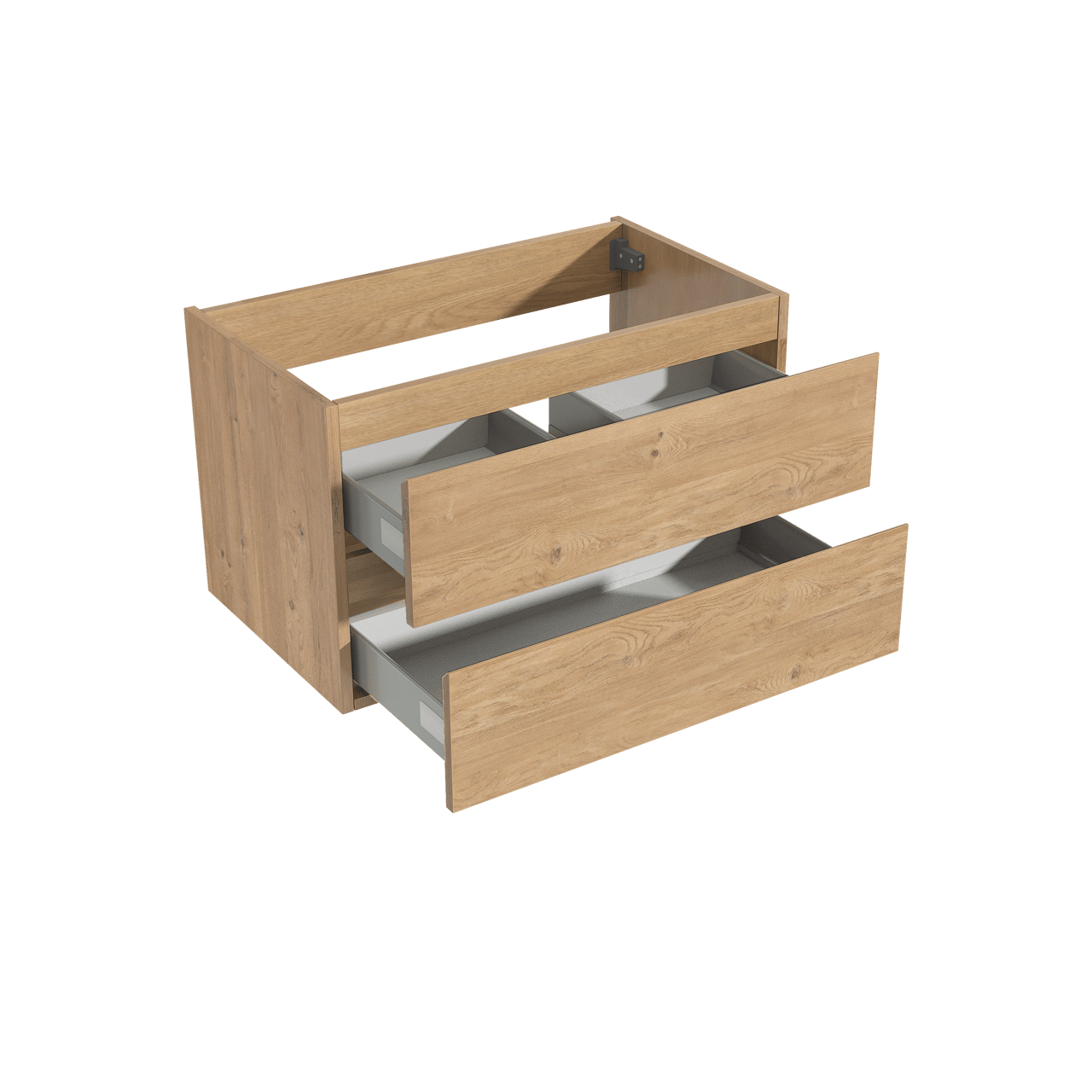 Storke Delta zwevend wastafelonderkast 80 x 48 cm natuur eik 2 lades