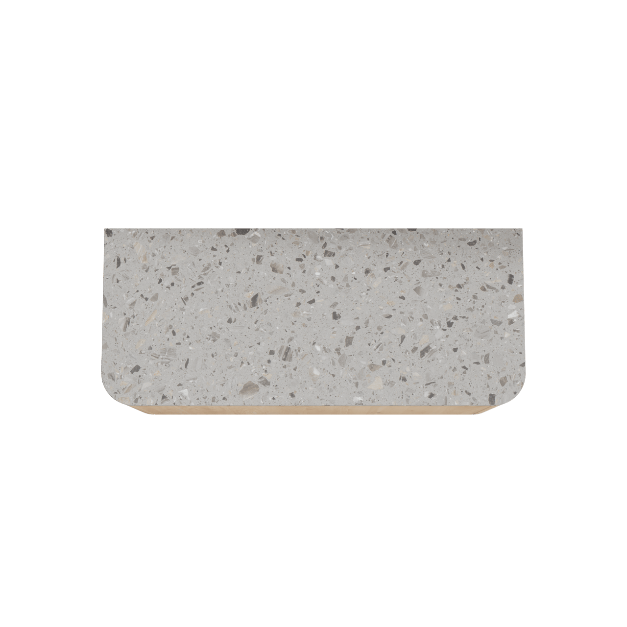 Balmani Moon zwevend badmeubel 130 x 55 cm naturel eiken met Moon enkel of dubbel wastafelblad in terrazzo greige terrazzo