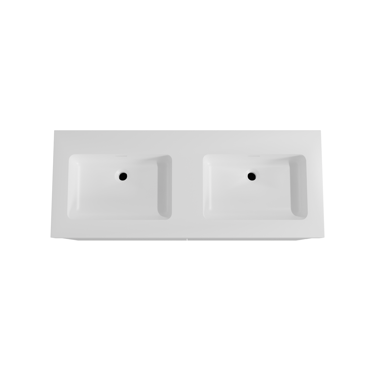 Storke Edge zwevend badmeubel 130 x 52 cm hoogglans wit met Mata High dubbele wastafel in solid surface mat wit