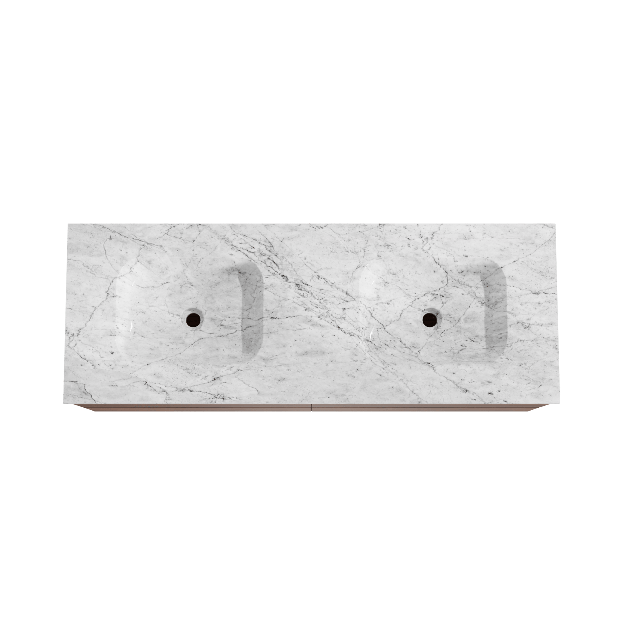 Balmani Mitra meuble salle de bains suspendu 150 x 55 cm noyer avec Tablo Arcato double vasque en marbre carrara