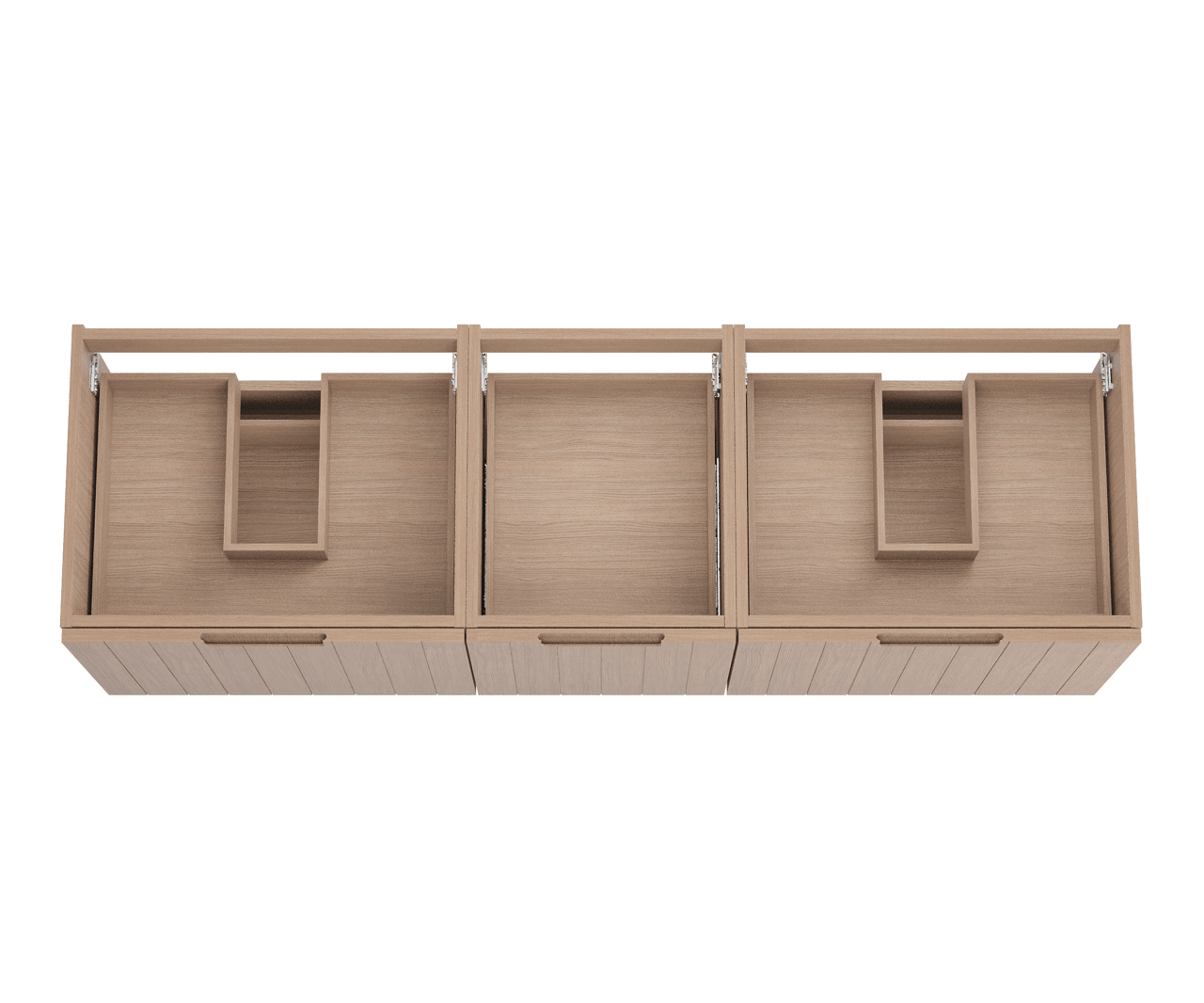 Balmani Adagio meuble salle de bains suspendu 180 x 55 cm chêne vieilli avec Rock tablette double en granit noir