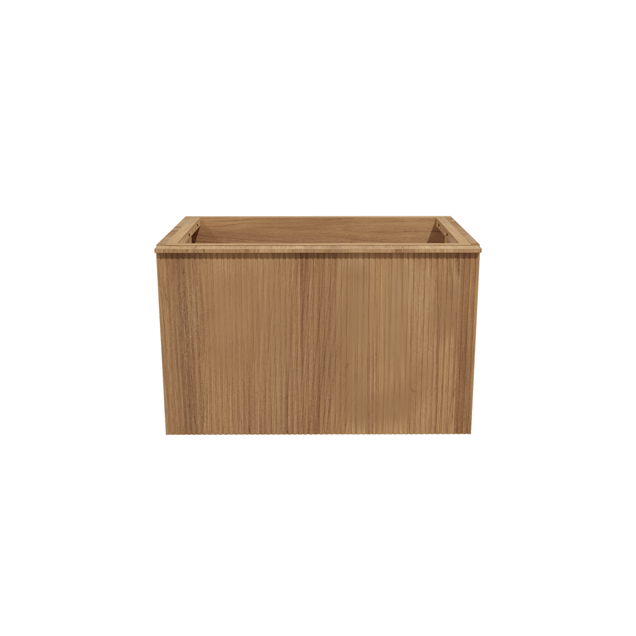 Balmani Forma zwevende wastafelonderkast 75 x 55 cm teak 2 lades vert. sym. groef