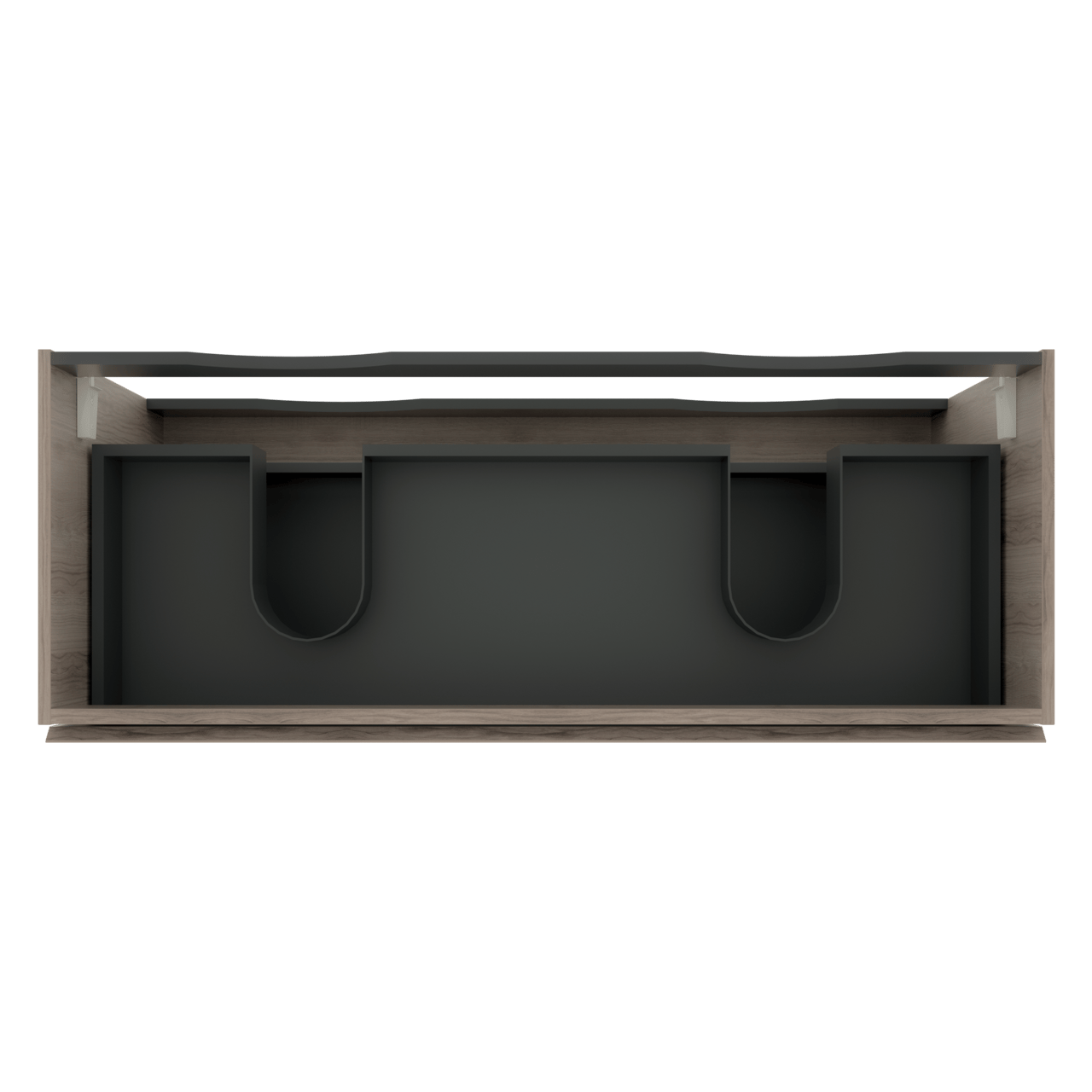 Linie Lado meuble sous-vasque suspendu 120 x 46 cm chêne gris 2 tiroirs 2 découpés de siphon