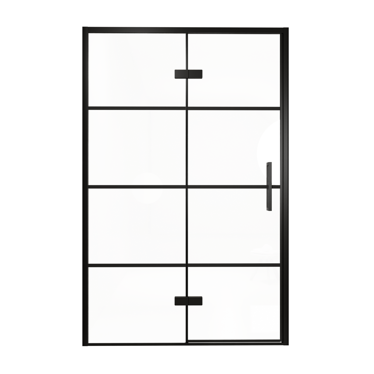 Balmani Senses Design Dusche Drehtür, Links, 140 cm x 210 cm, Lined, Profil Schwarz