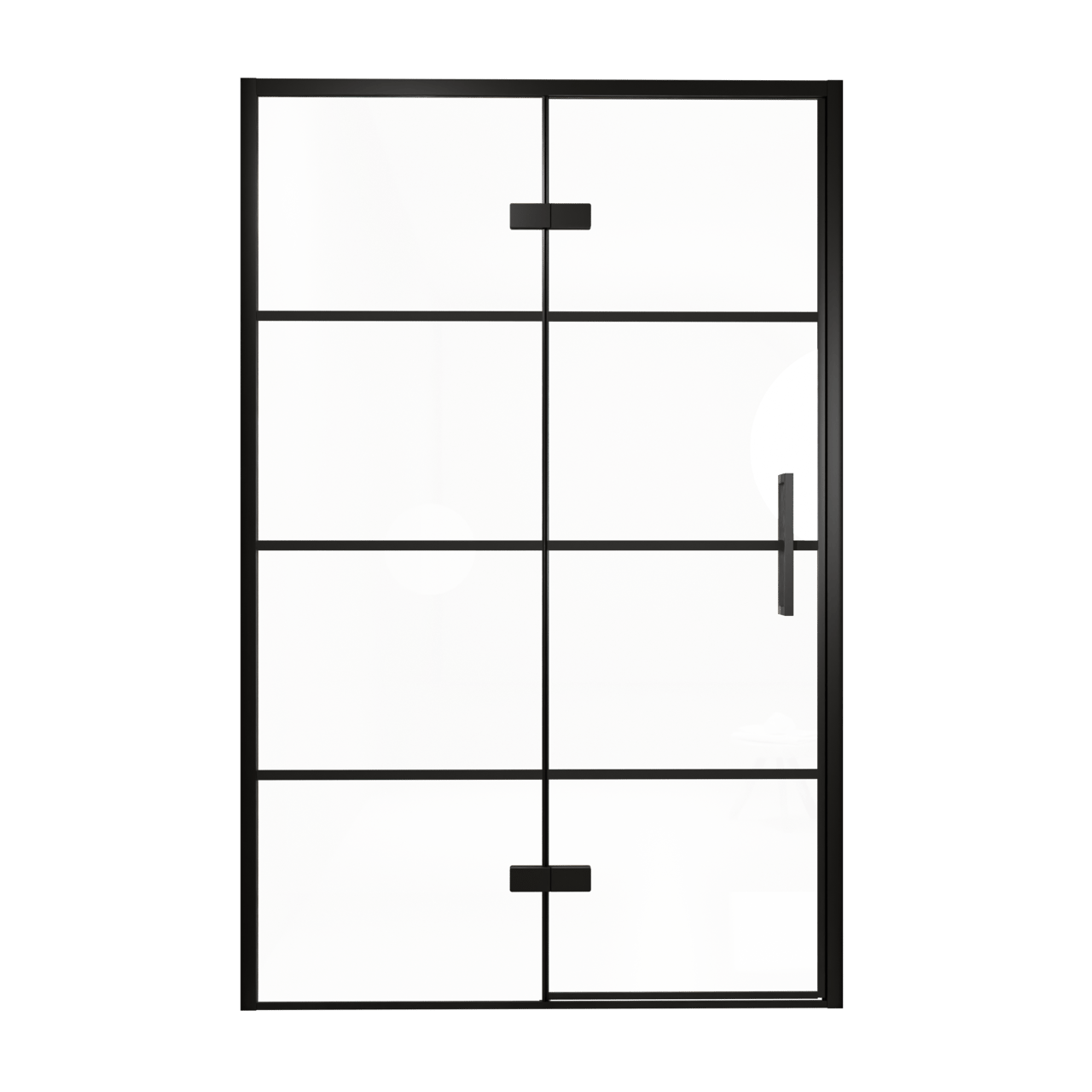 Balmani Senses Design douche draaideur links 140 cm x 210 cm Lined glas, Zwarte profielen, met coating