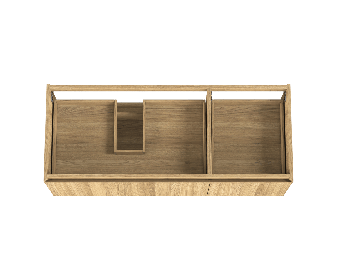 Balmani Idra zwevende wastafelonderkast 135 x 55 cm asymmetrisch links fineer natuur eik 4 lades