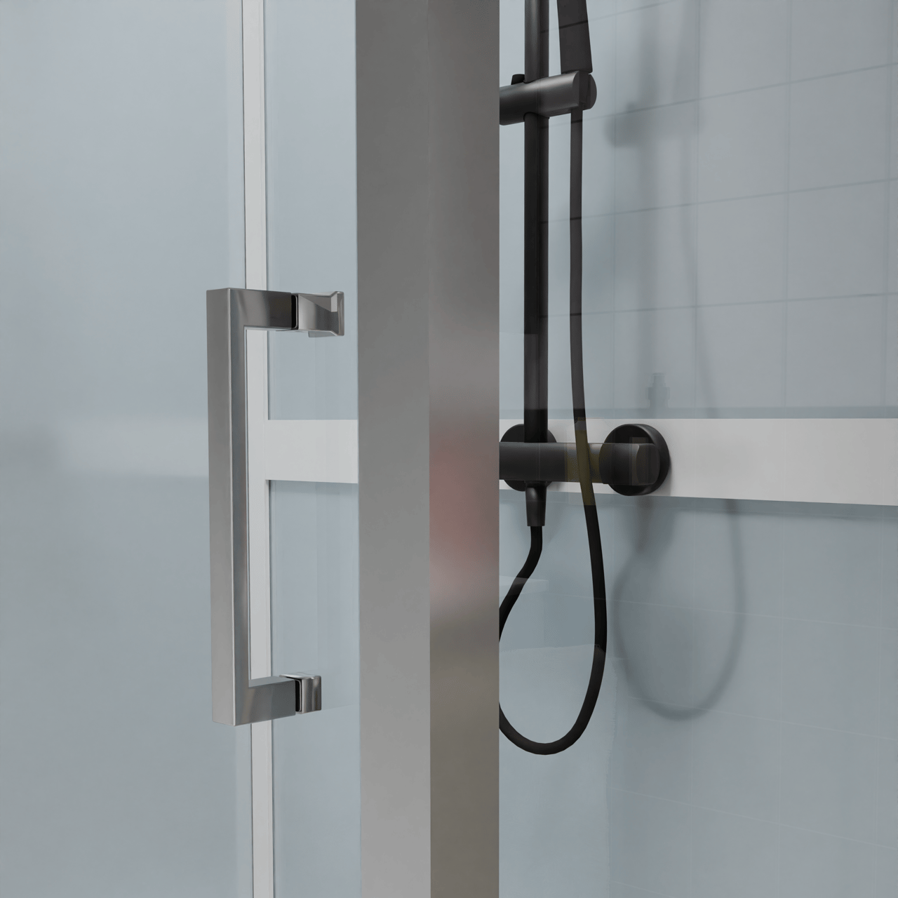 Luca Varess Talan cabine de douche avec portes pivotantes 90 x 90 cm verre transparent profil chrome mat