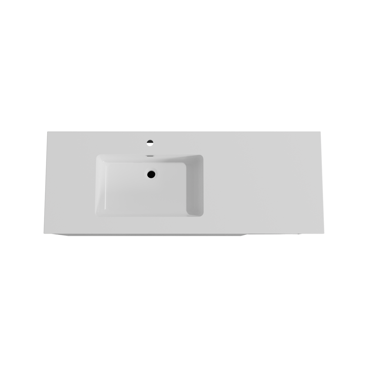 Storke Edge zwevend badmeubel 140 x 52 cm beton donkergrijs met Diva asymmetrisch linkse wastafel in composietmarmer hoogglans wit