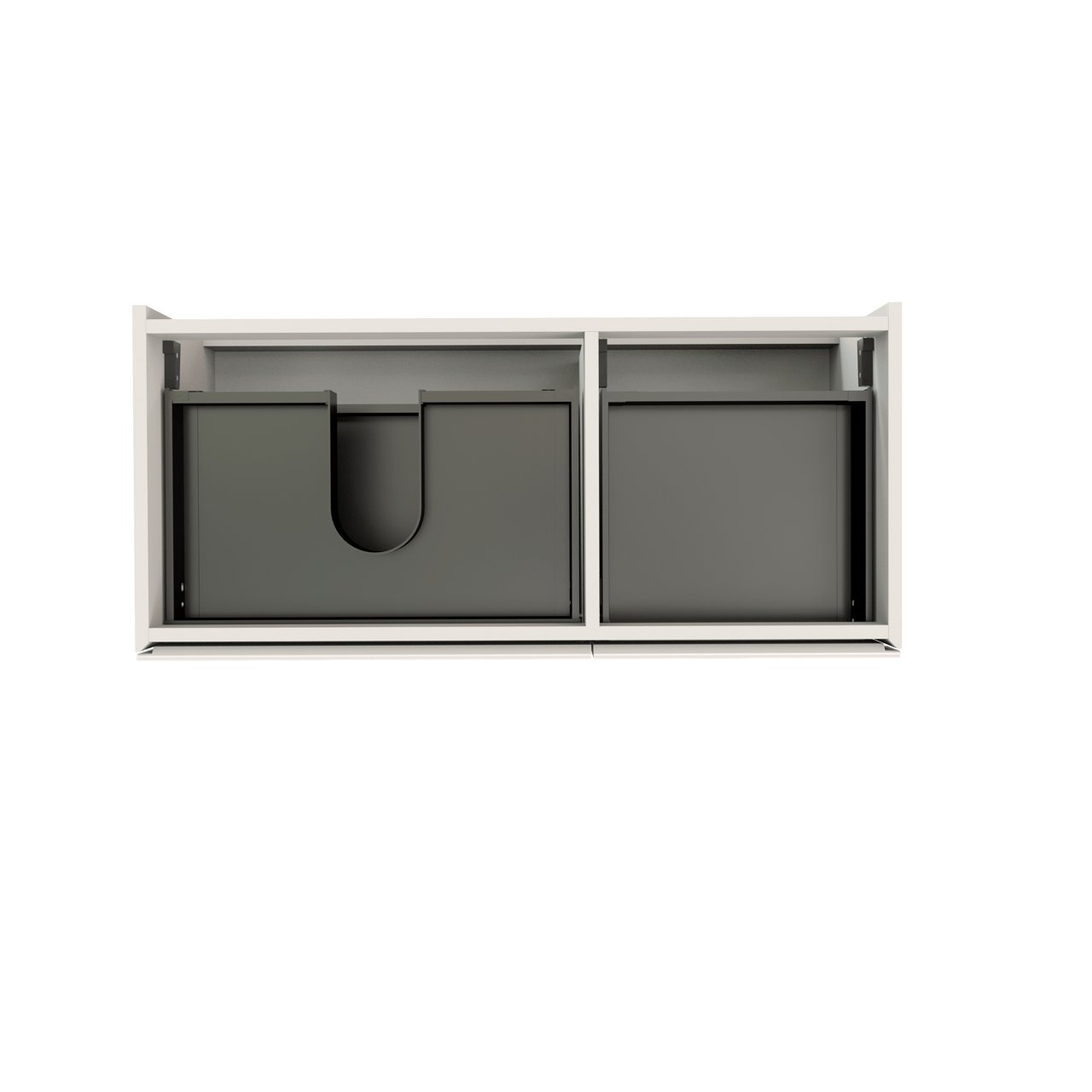 Storke Edge meuble sous-vasque suspendu 100 x 46 cm asymétrique à gauche blanc mat 3 tiroirs