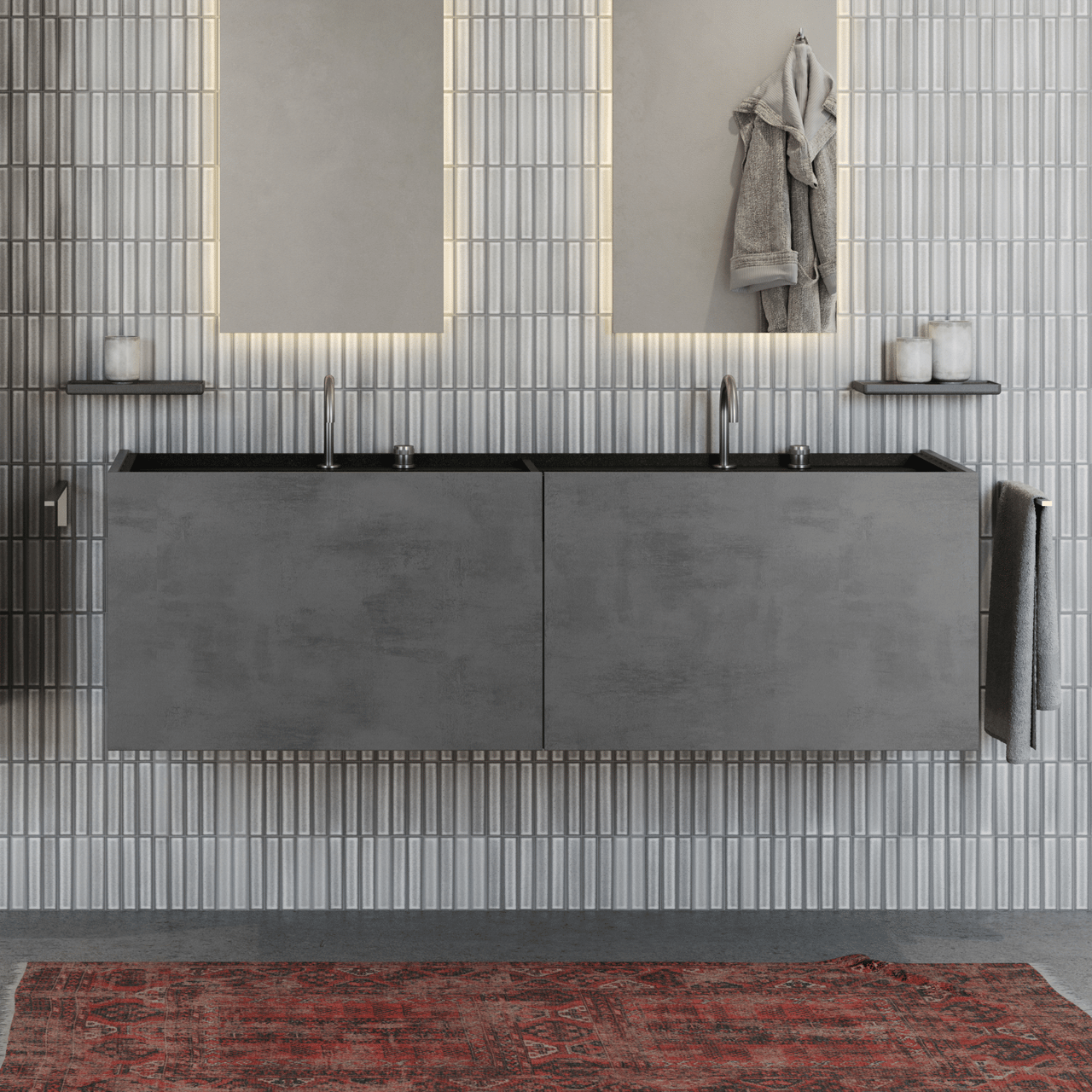 Blaufoss Noma Handtuchhalter, Brushed CoolMetal, 41 cm