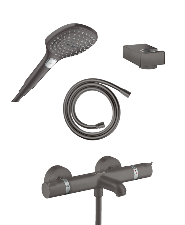 Hansgrohe Ecostat Comfort Opbouw badkraan thermostatische kraan brushed black chrome Incl. handdoucheset