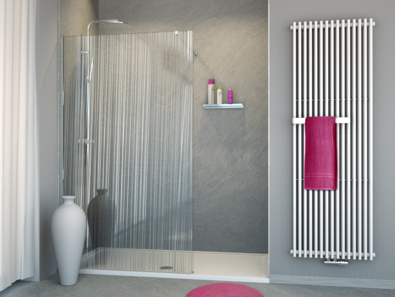 Balmani Modular nisdouche 120 x 200 cm mikado glas glanzend chroom profiel