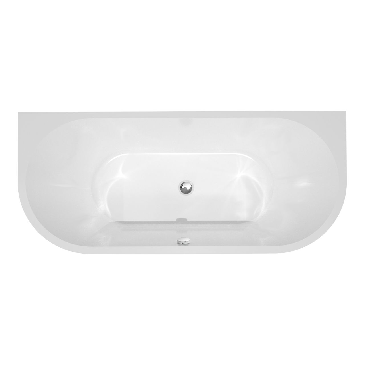 Linie Paulo halfvrijstaand bad 170 x 75 cm acryl Hoogglans Wit