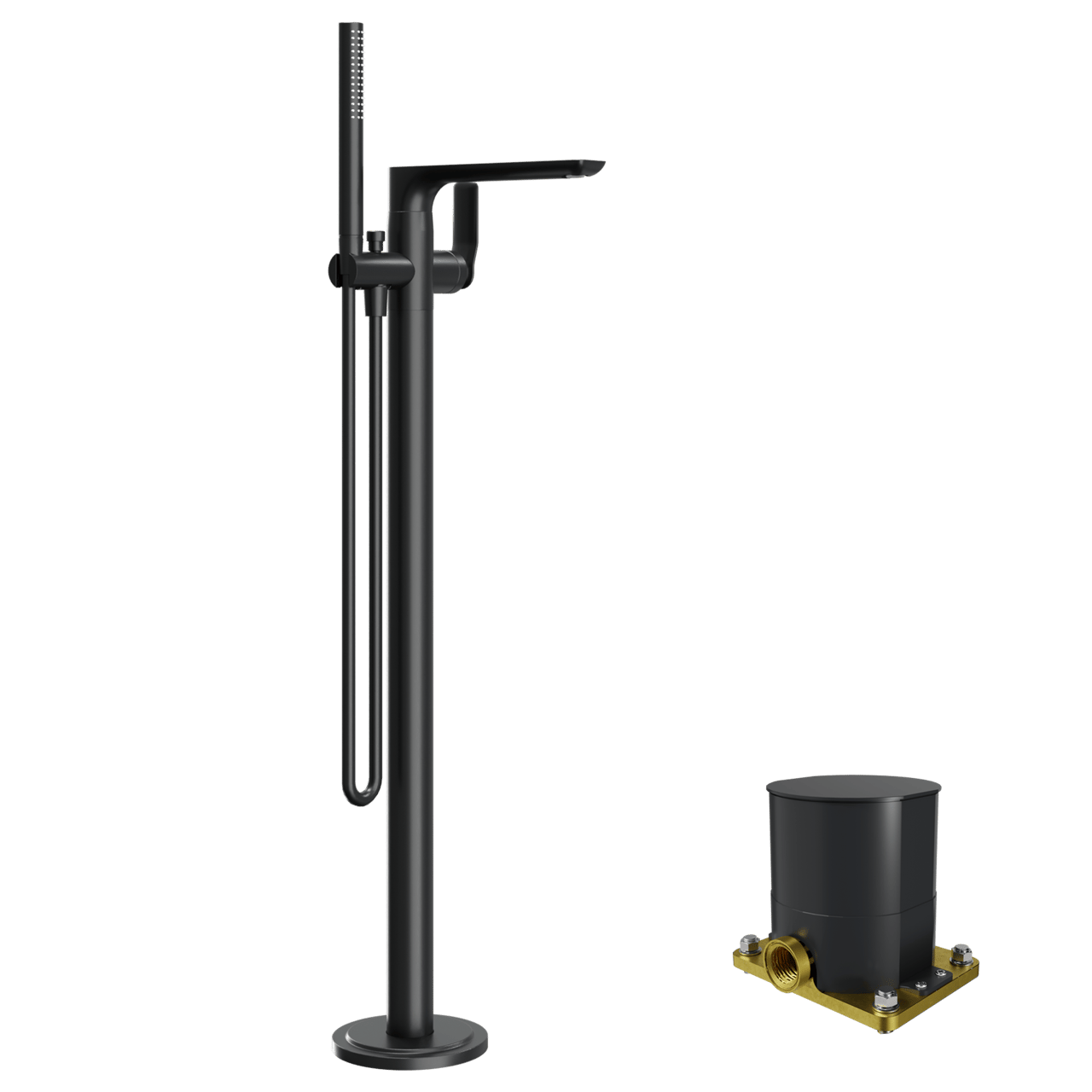 Blaufoss Expo vrijstaande badkraan mat zwart