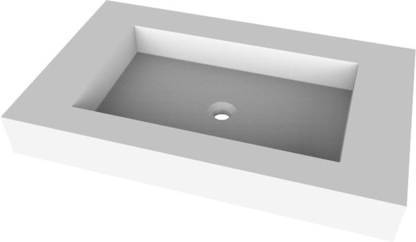 Balmani Modus enkele wastafel matte Solid Surface 90 x 55 cm