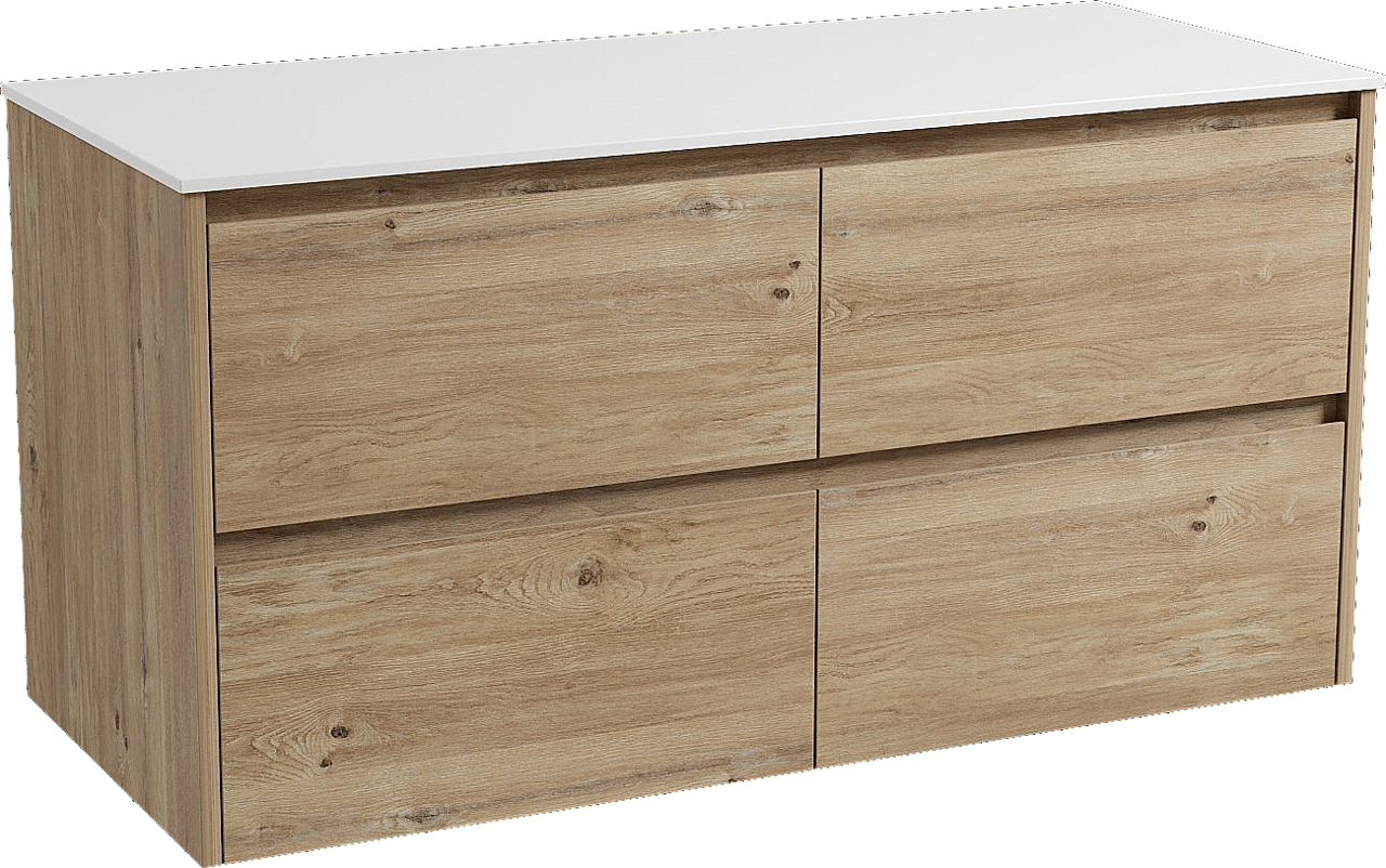 Storke Seda meuble salle de bains avec tablette pour vasques Tavola