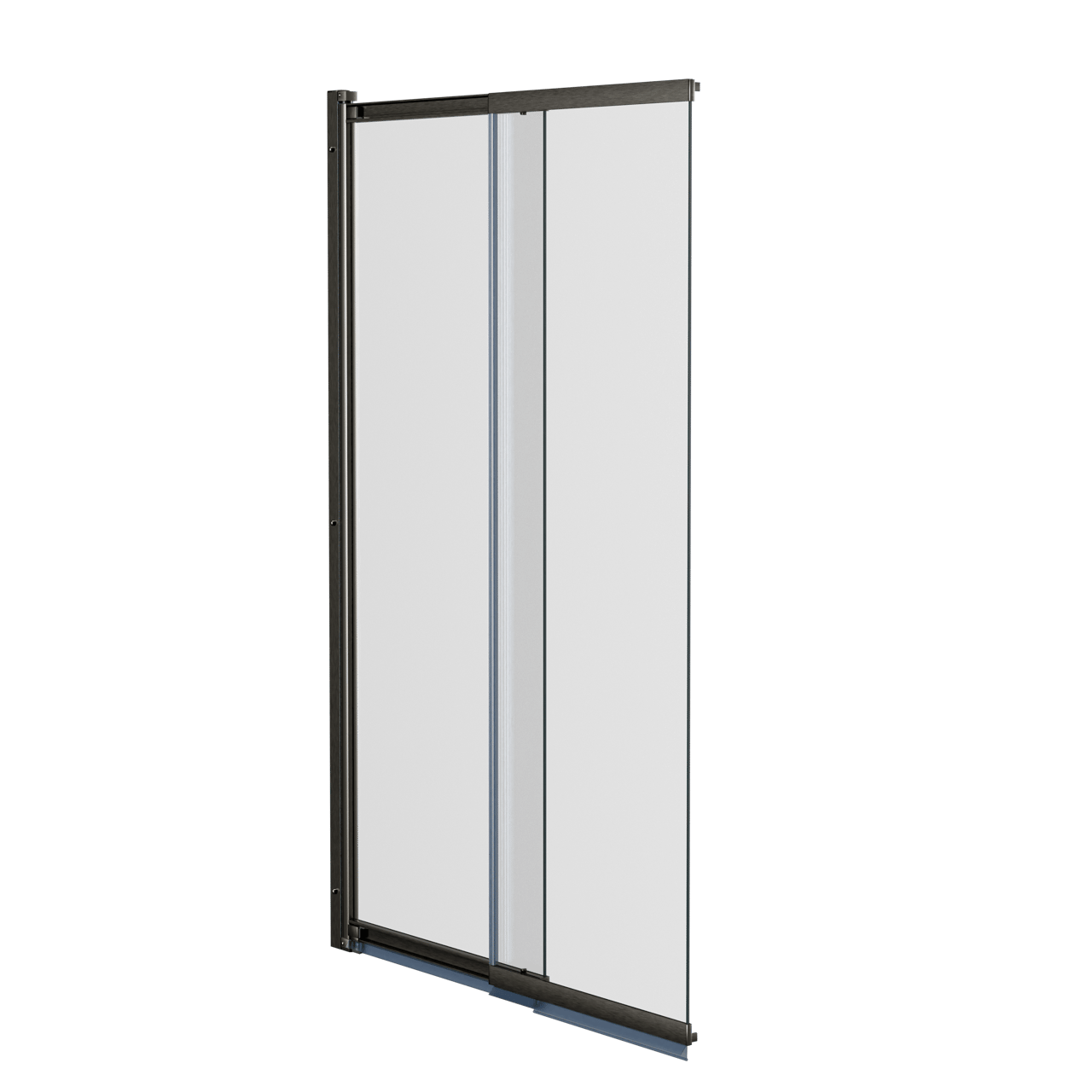 Luca Varess Vetras uitschuifbare badwand 100 cm helder glas geborsteld Gunmetal profiel