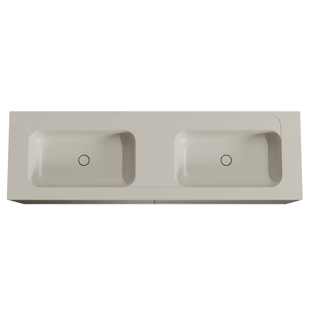 Balmani Mitra meuble salle de bains suspendu 180 x 55 cm noyer américain avec Tablo Strada double vasque en marbre composite soie grise