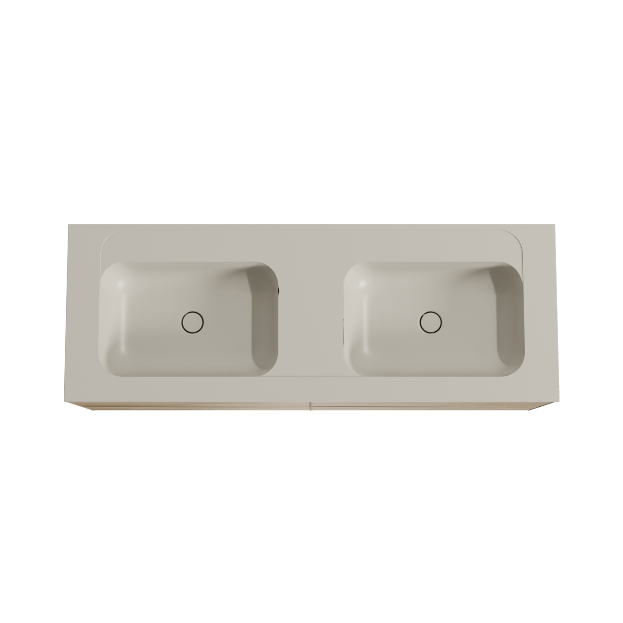 Balmani Mitra meuble salle de bains suspendu 150 x 55 cm chêne brut avec Tablo Strada double vasque en marbre composite soie grise