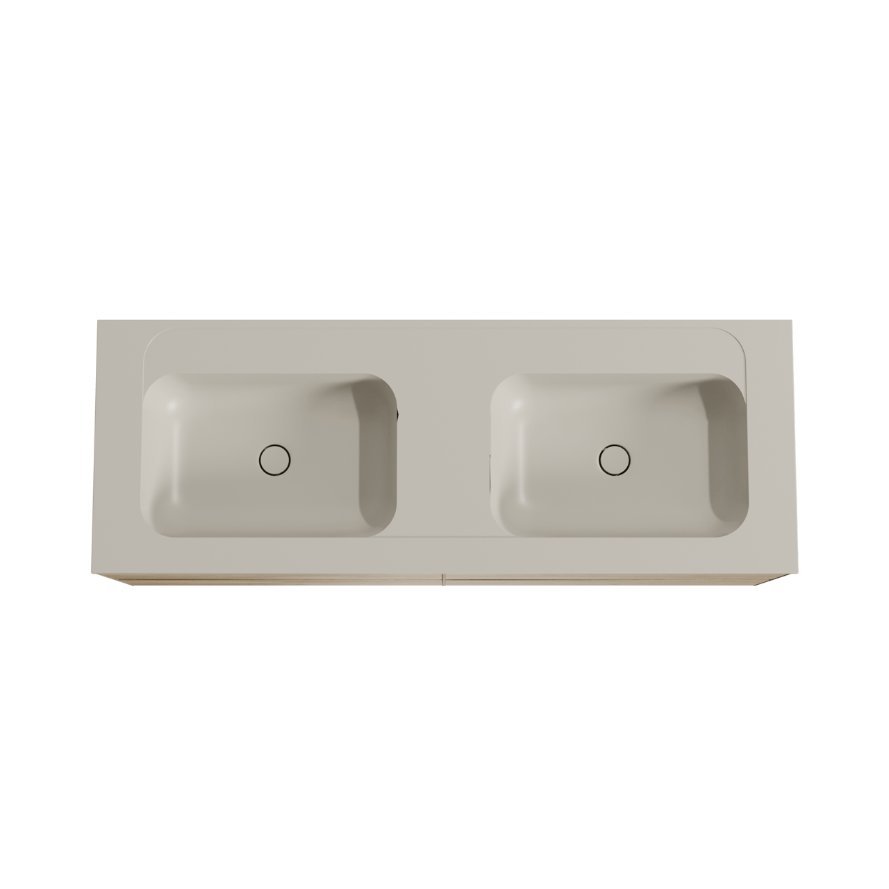 Balmani Mitra meuble salle de bains suspendu 150 x 55 cm chêne brut avec Tablo Strada double vasque en marbre composite soie grise