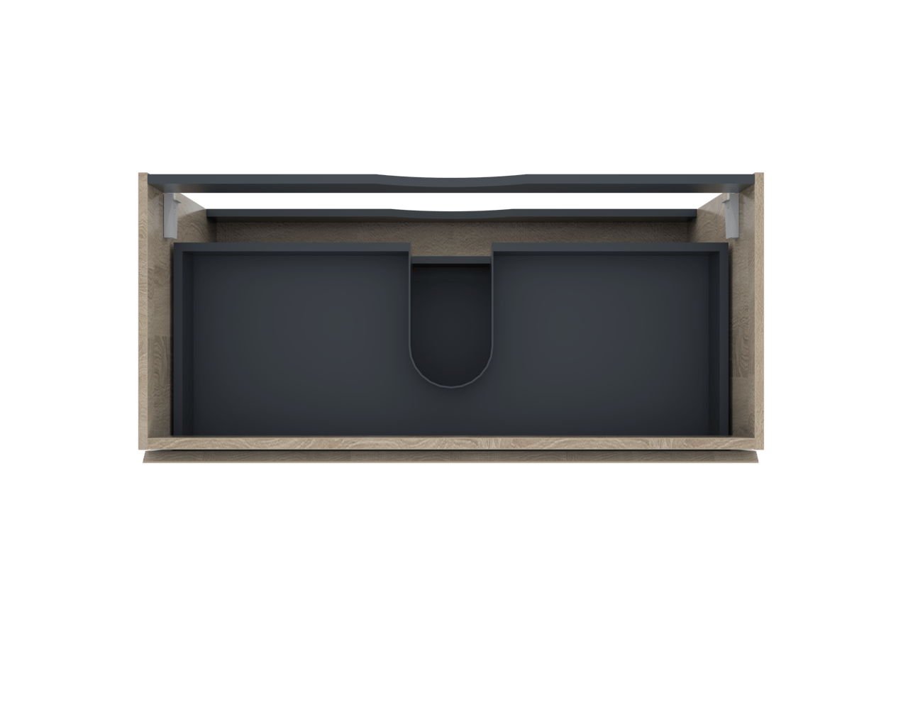 Linie Lado meuble sous-vasque suspendu 100 x 46 cm chêne blanc 2 tiroirs