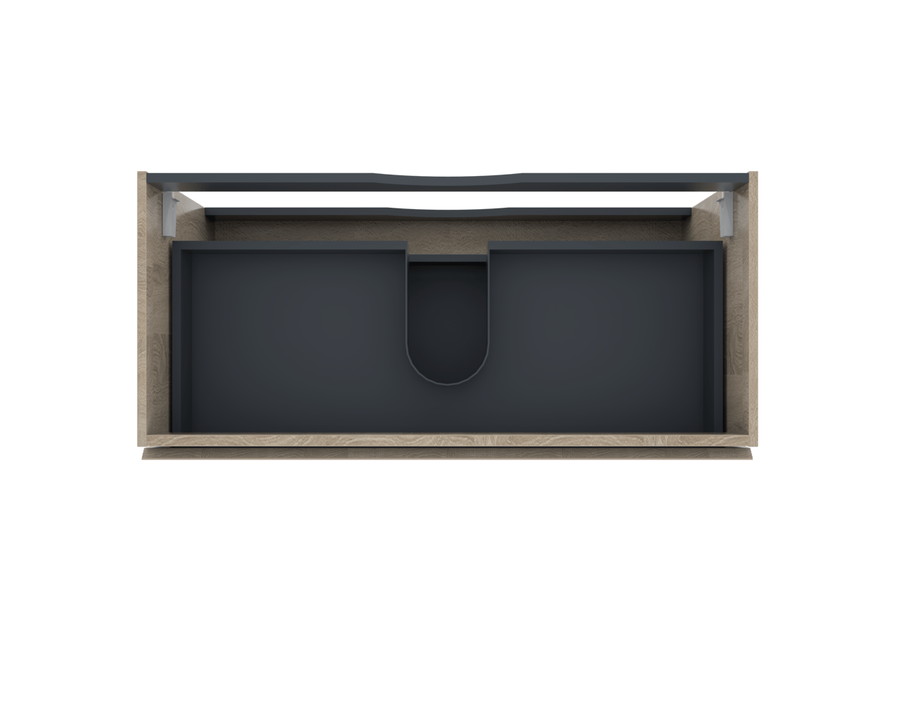 Linie Lado meuble sous-vasque suspendu 100 x 46 cm chêne blanc 2 tiroirs