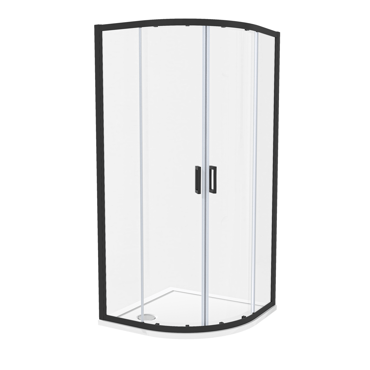 Luca Varess Vidor douchecabine kwartrond 90 x 90 cm helder glas mat zwart profiel