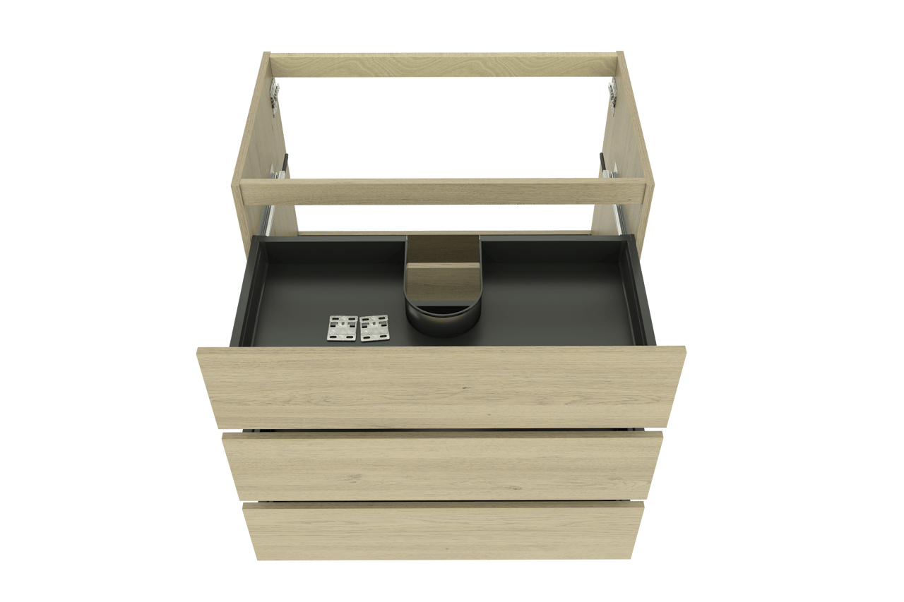 Balmani Lucida meuble sous-vasque a poser 90 x 55 cm chêne vieilli 3 tiroirs