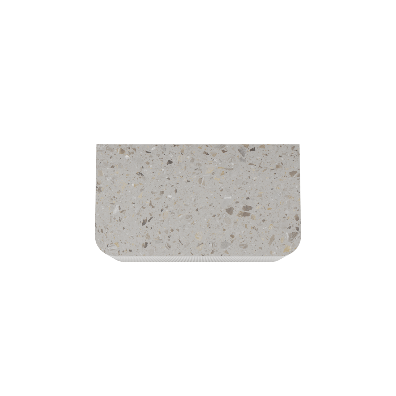 Balmani Moon meuble salle de bains suspendu 100 x 55 cm blanc mat avec Moon tablette simple en terrazzo greige terrazzo, Nervure droite symétrique verticale