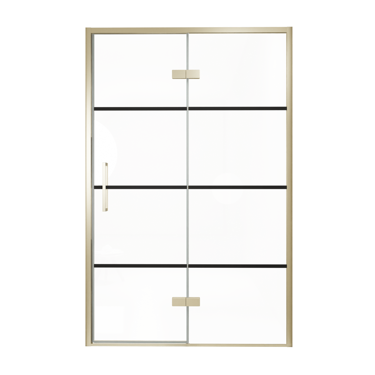 Balmani Senses Design douche draaideur rechts 140 cm x 210 cm Lined glas, Brushed Champagne Gold profielen