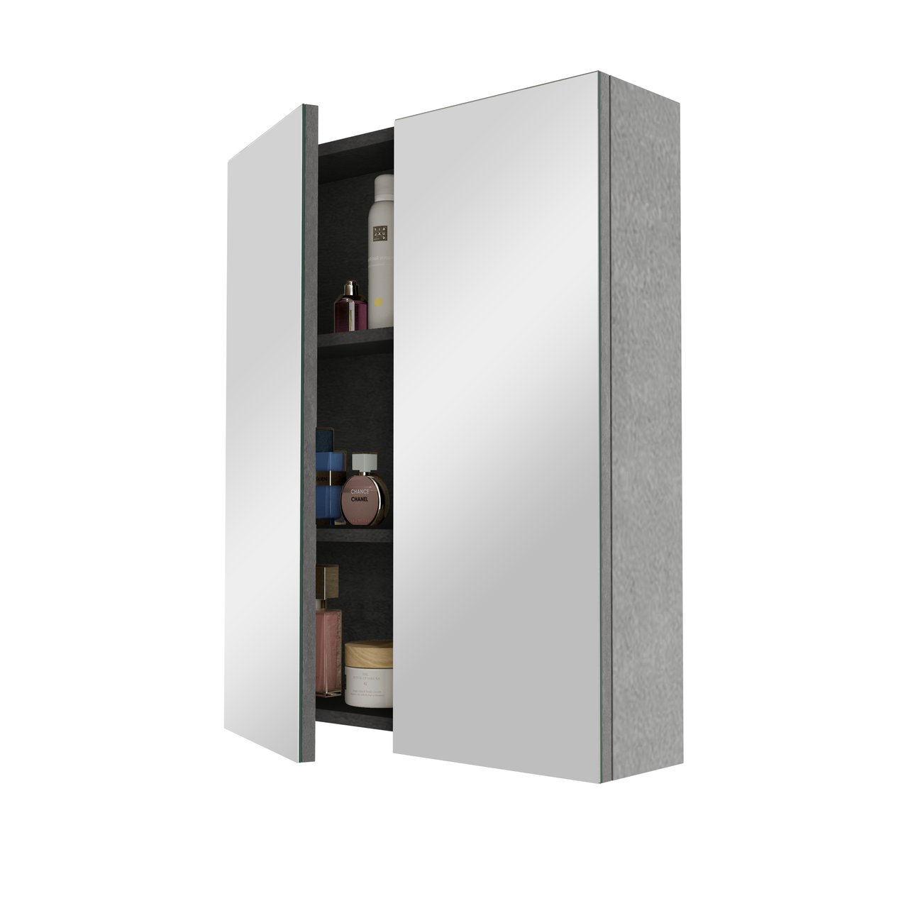 Linie Montro armoire de toilette 60 x 75 cm béton gris foncé