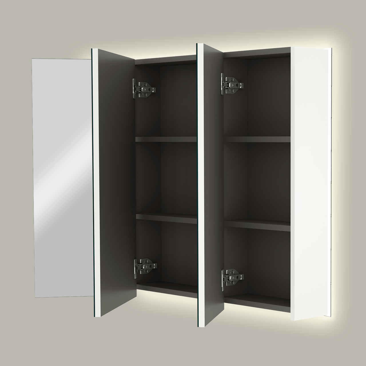 Linie Montro armoire de toilette lumineuse 100 x 75 cm blanc mat