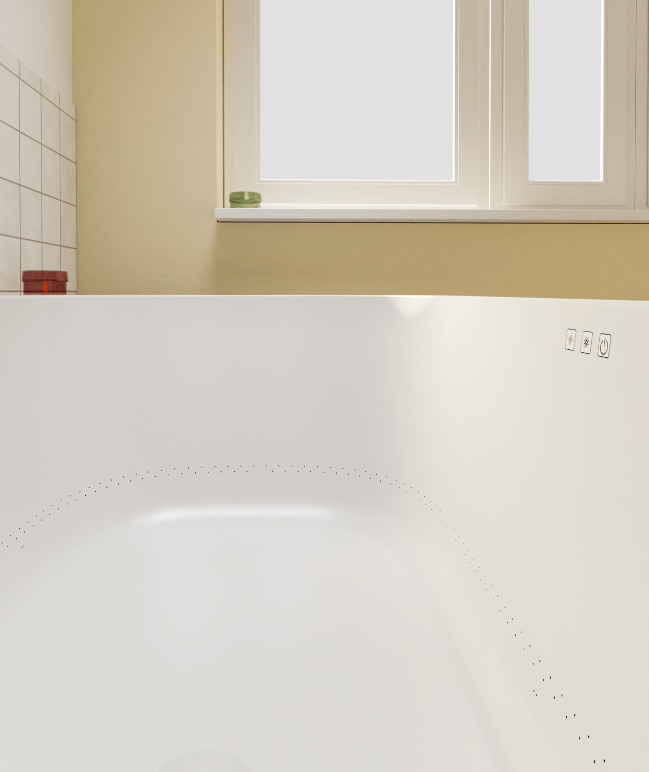 Luca Varess Laguna halfvrijstaand bad airmassage met LED 170 x 85 cm acryl mat wit