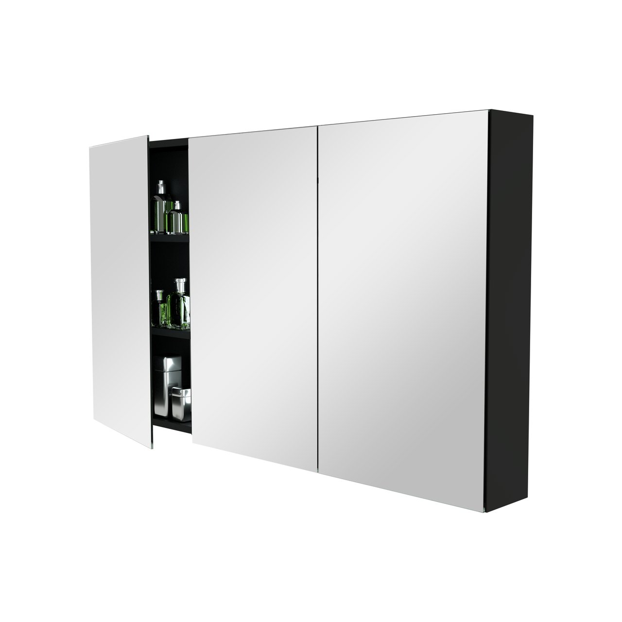 Storke Reflecta armoire de toilette 130 x 75 cm Noir Mat