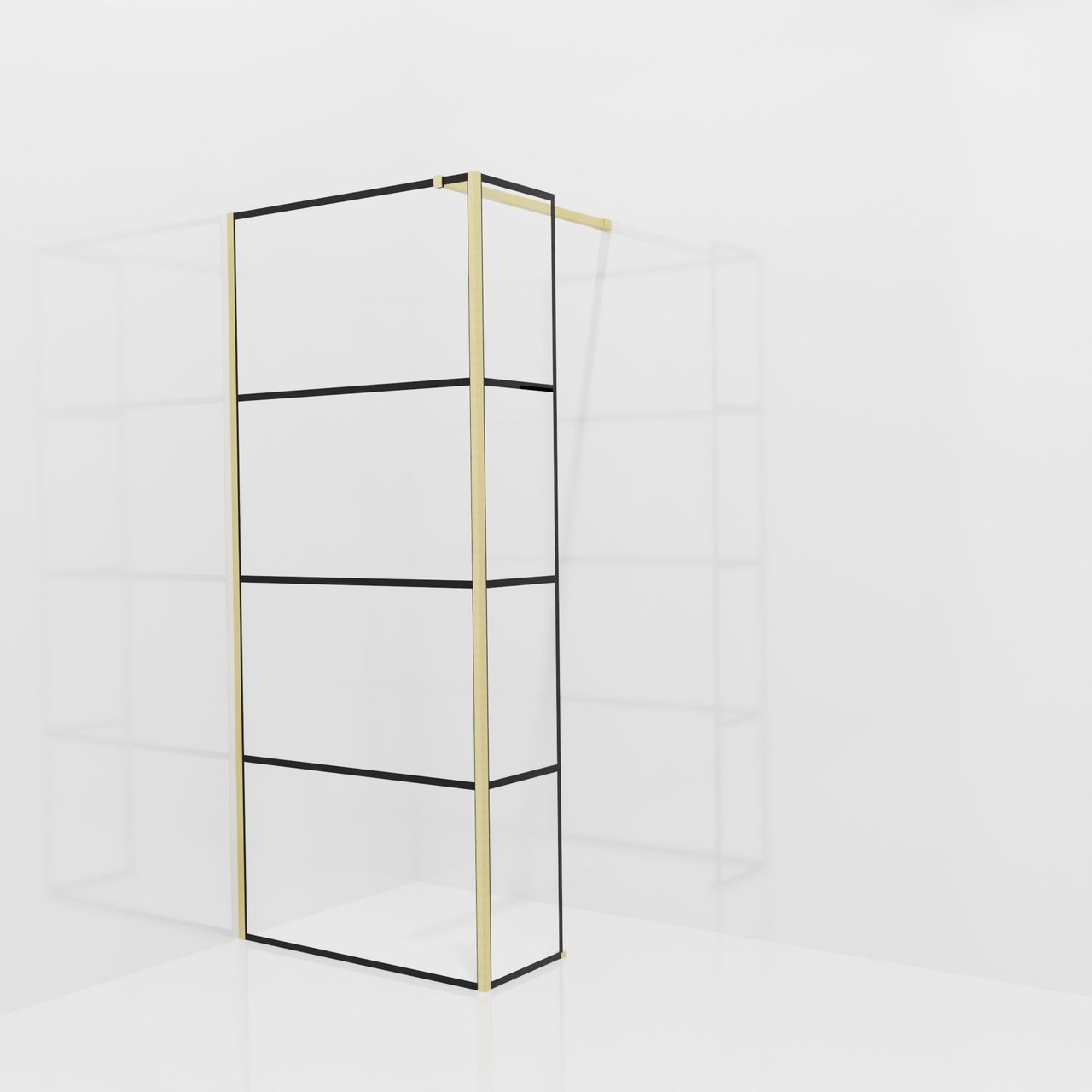 Balmani Modular inloopdouche met vaste zijwand: 90 x 200 cm, Lined ...