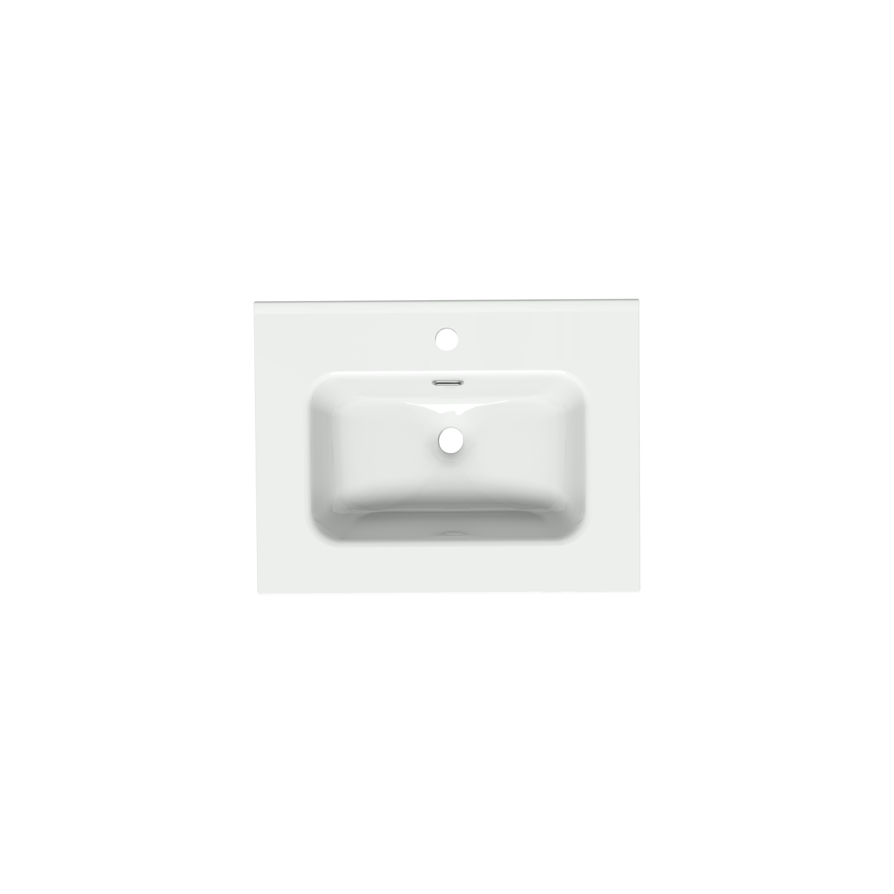 Linie Baro enkele wastafel Glanzend Witte porselein 60 x 46 cm