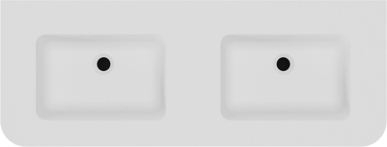 Storke Soft meuble salle de bains suspendu 120 x 46 cm Sand mat avec Mata Soft double vasque en Solid Surface blanc mat
