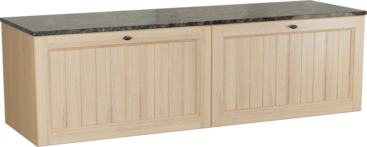 Balmani Lemon meuble salle de bains suspendu 180 x 55 cm, plaqué chêne naturel avec Stretto tablette simple ou double en dark emperador