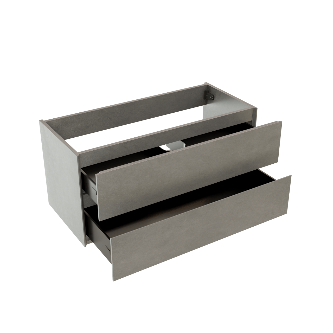 Storke Edge meuble sous-lavabo suspendu 100 x 46 cm béton gris foncé 2 tiroirs