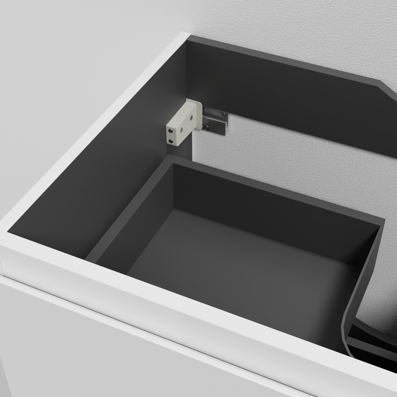 Linie Lado hängender Waschbeckenunterschrank: 80 x 46 cm, Weiß matt, 2 Schubladen