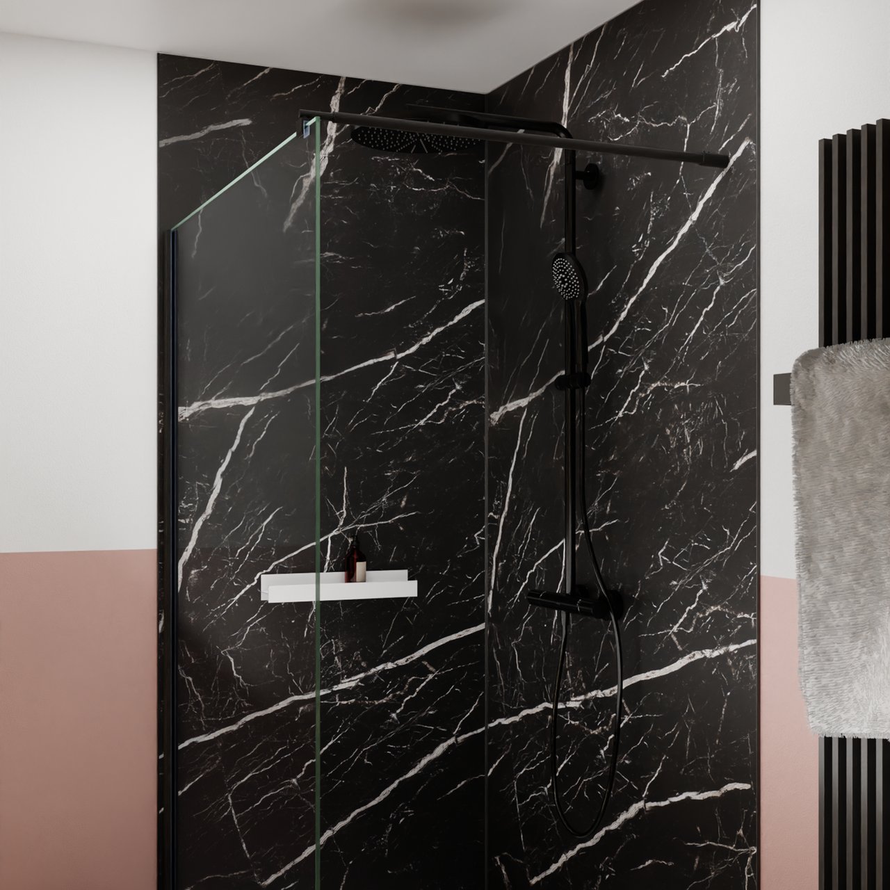 BLAUFOSS Nola 300 opbouw regendoucheset thermostatische kraan Mat Zwart