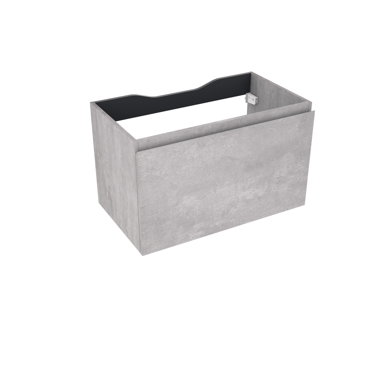Linie Lado hängender Waschbeckenunterschrank: 80 x 46 cm, Beton dunkelgrau, 1 Schublade