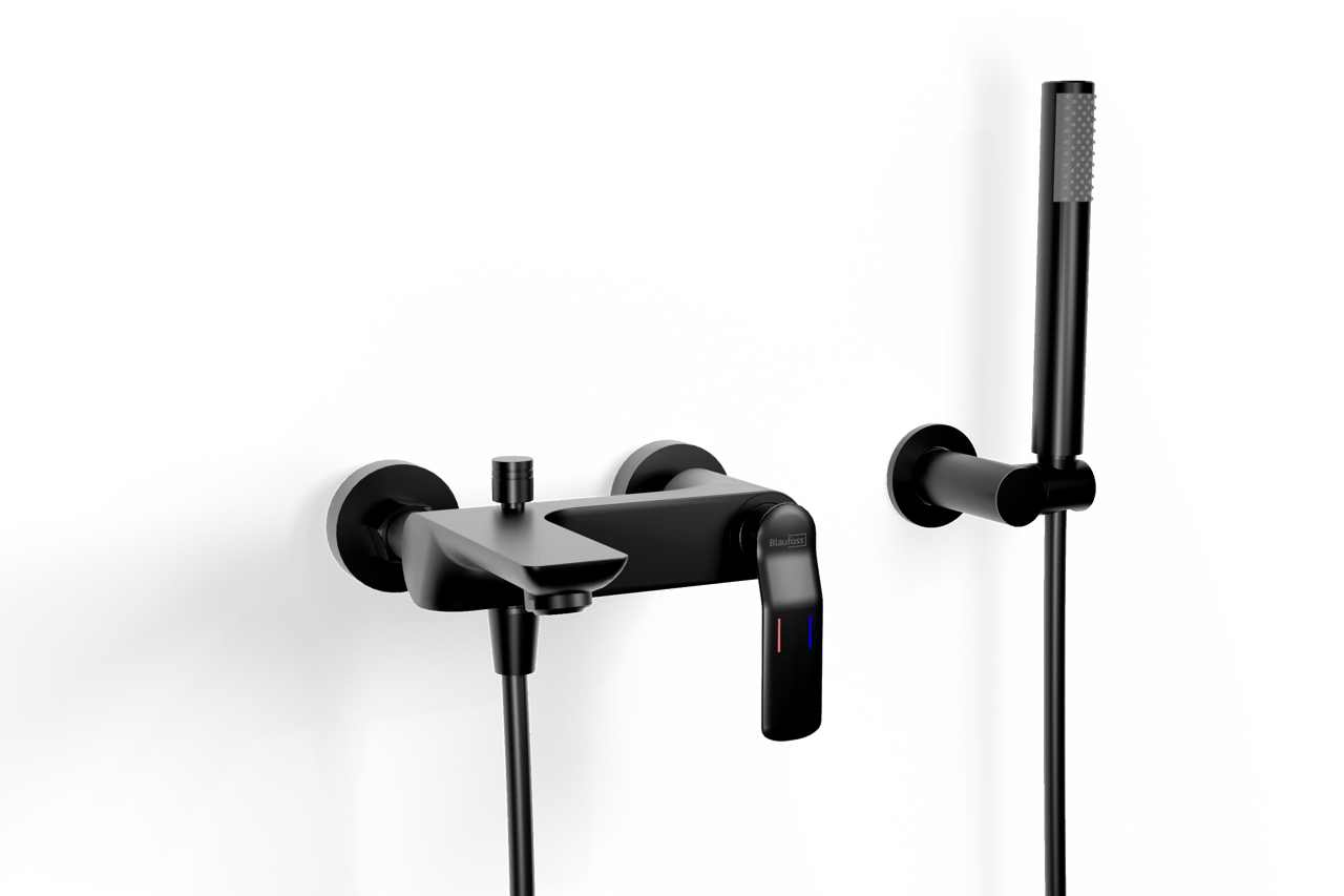 Blaufoss Expo badkraan met handdouche mat zwart