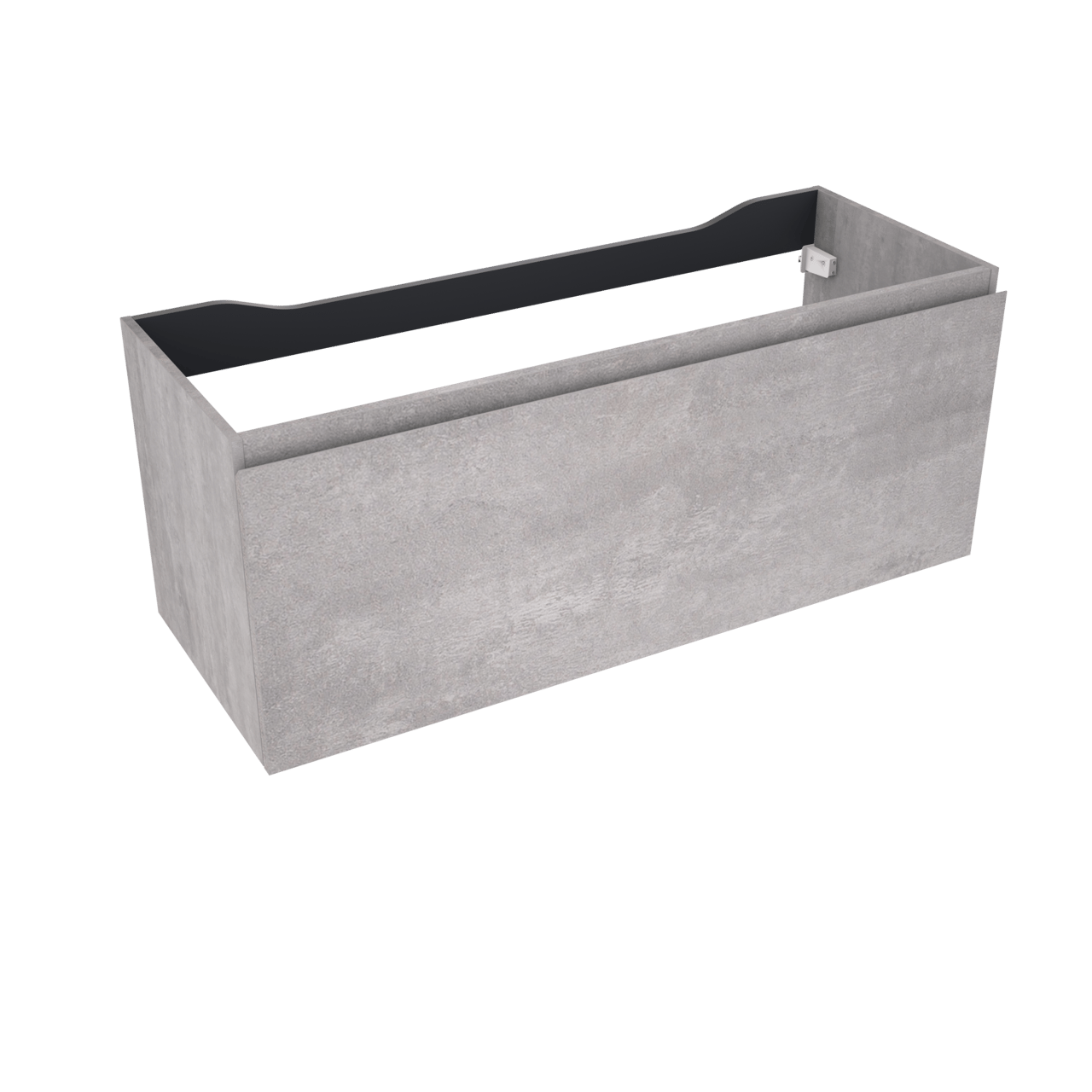 Linie Lado hängender Waschbeckenunterschrank: 120 x 46 cm, Beton dunkelgrau, 1 Schublade