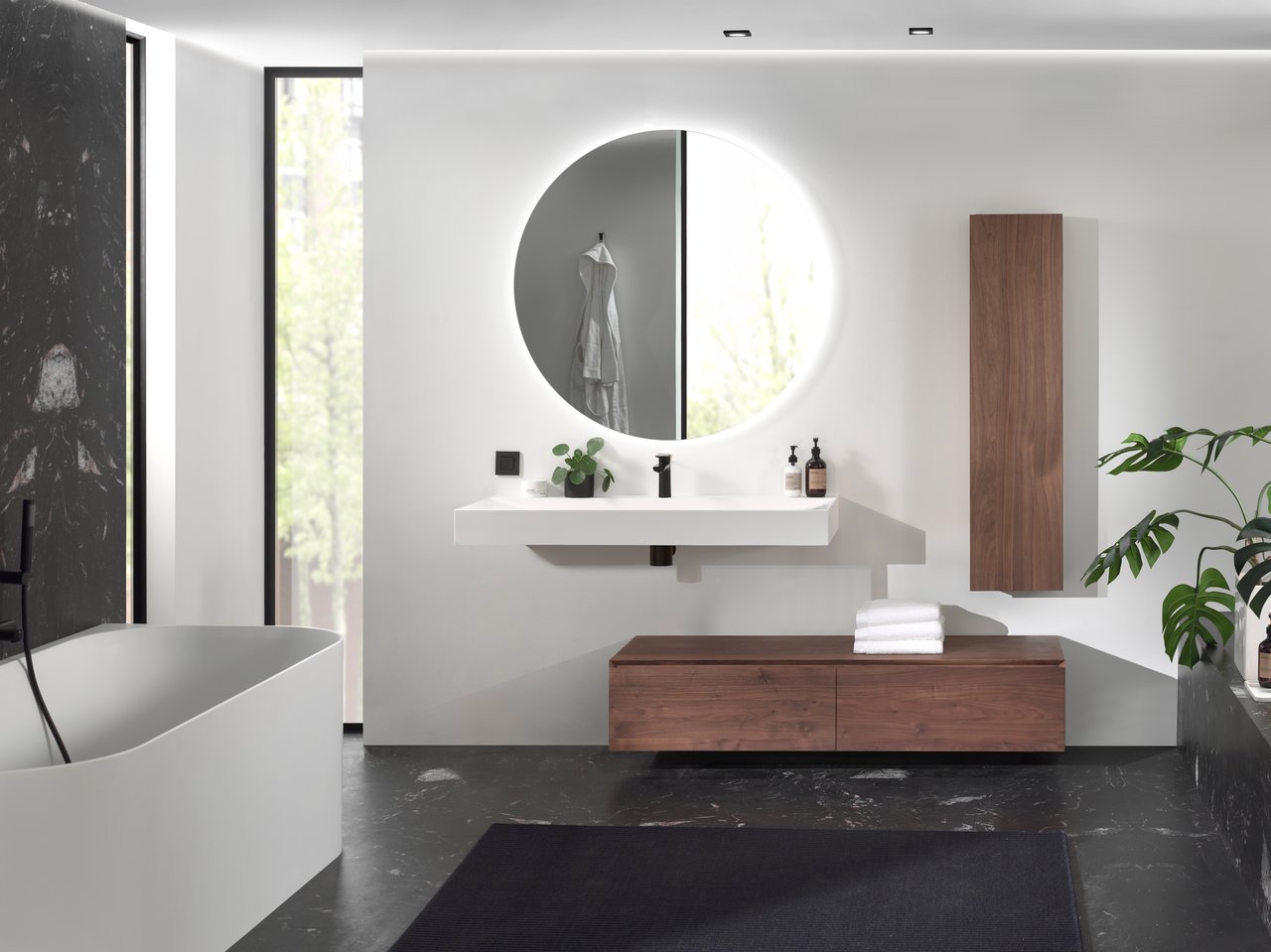 Balmani Giro miroir rond lumineux et anti-buée Ø 110 cm