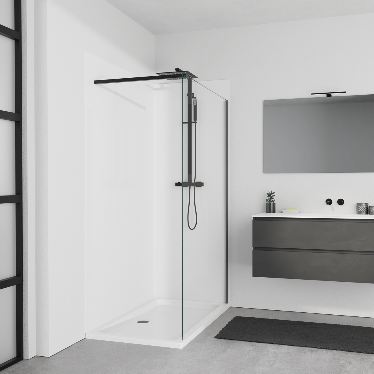 Linie Wall set douchewandbekleding 140 x 80 x 220 cm acryl glanzend wit