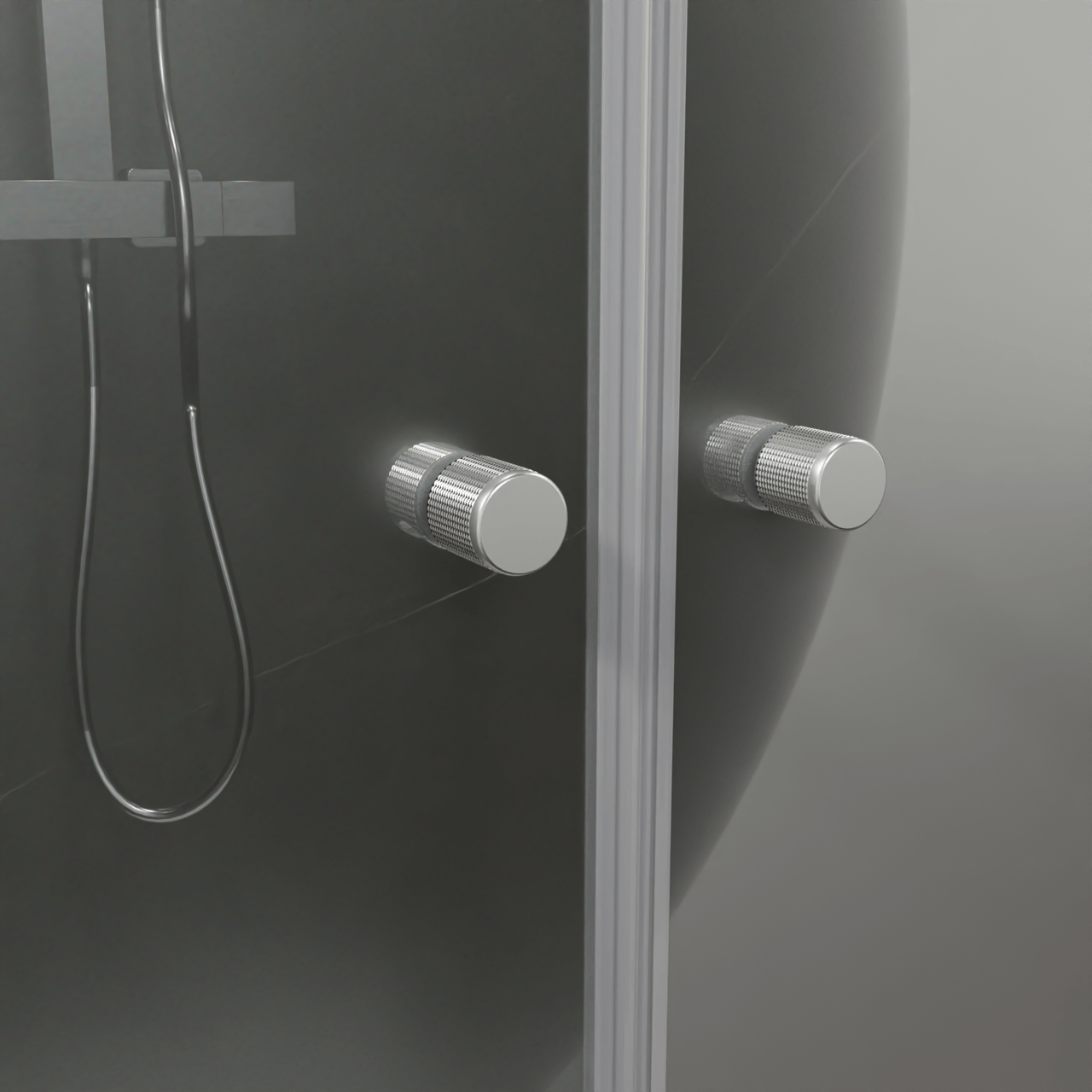 Luca Varess Kuresa porte battante 100 x 200 cm verre transparent profil chrome brillant