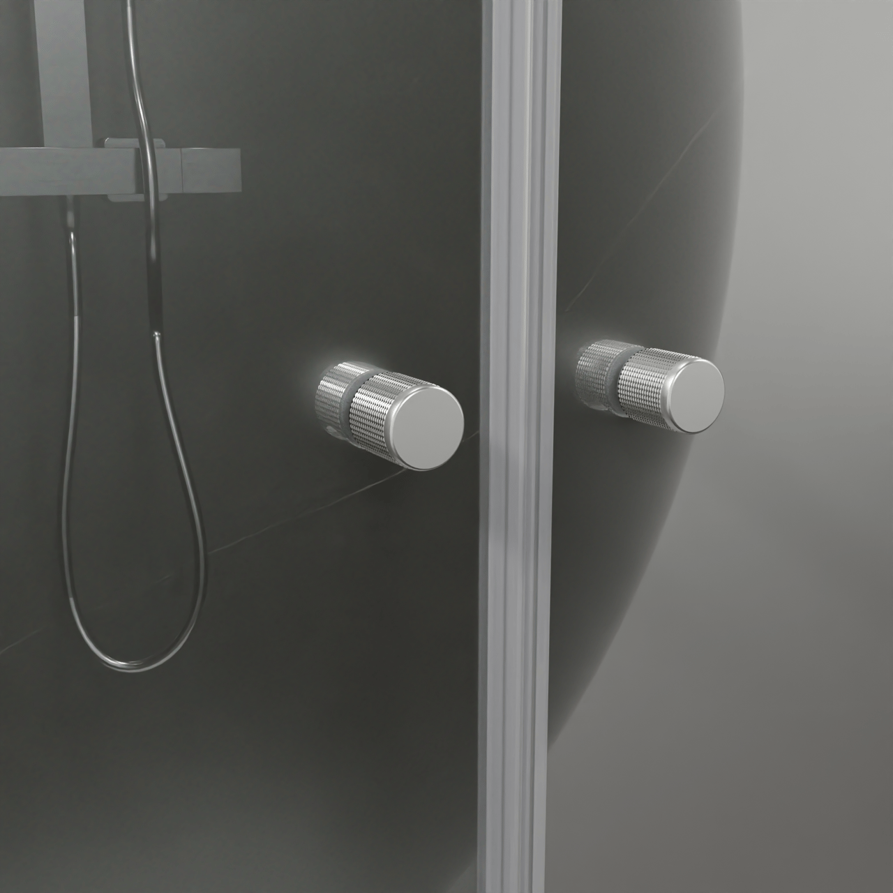 Luca Varess Kuresa porte battante 100 x 200 cm verre transparent profil chrome brillant