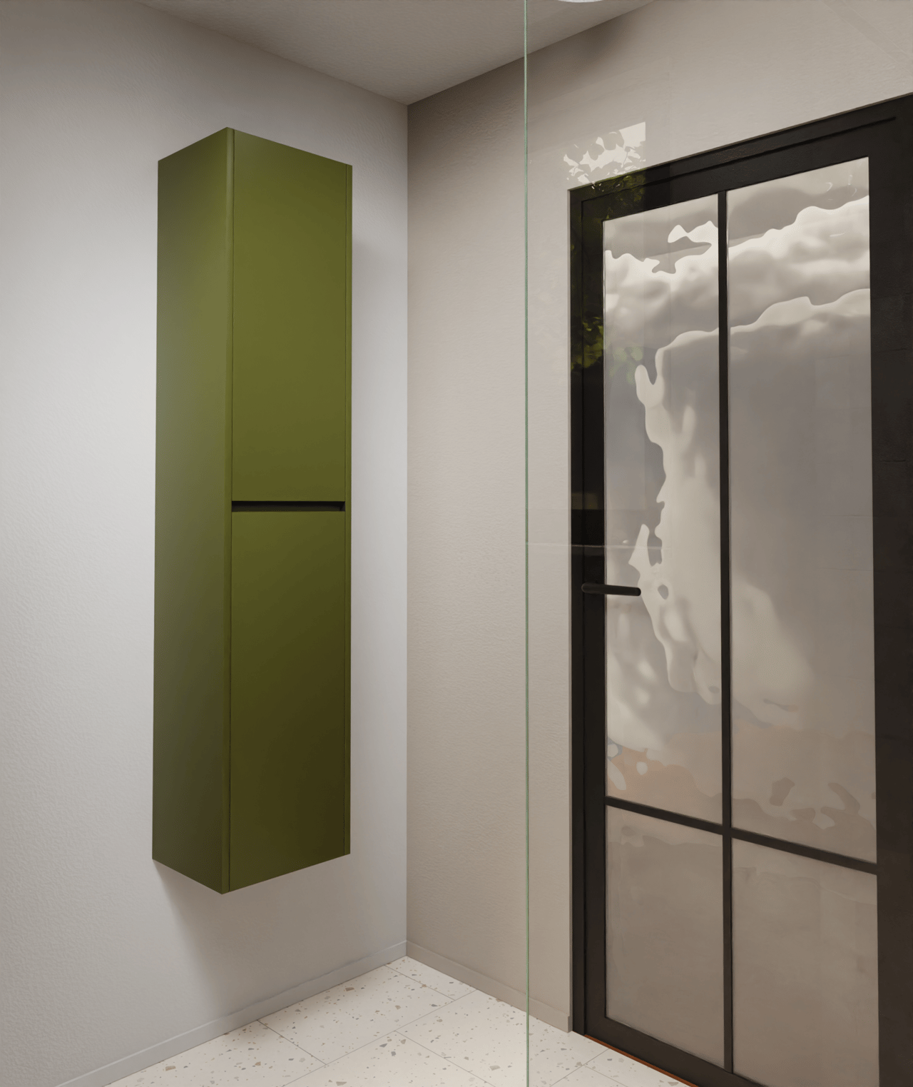 Storke Seda Badhochschrank: Hängend, Olivgrün, 40 x 35 x 170 cm