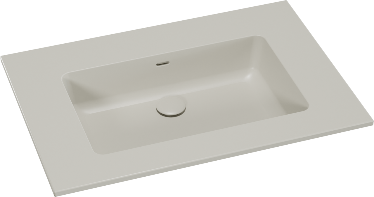 Storke Diva Einzelwaschtisch matt seidengrau Top Solid Seidengrau Matt 75 x 52 cm